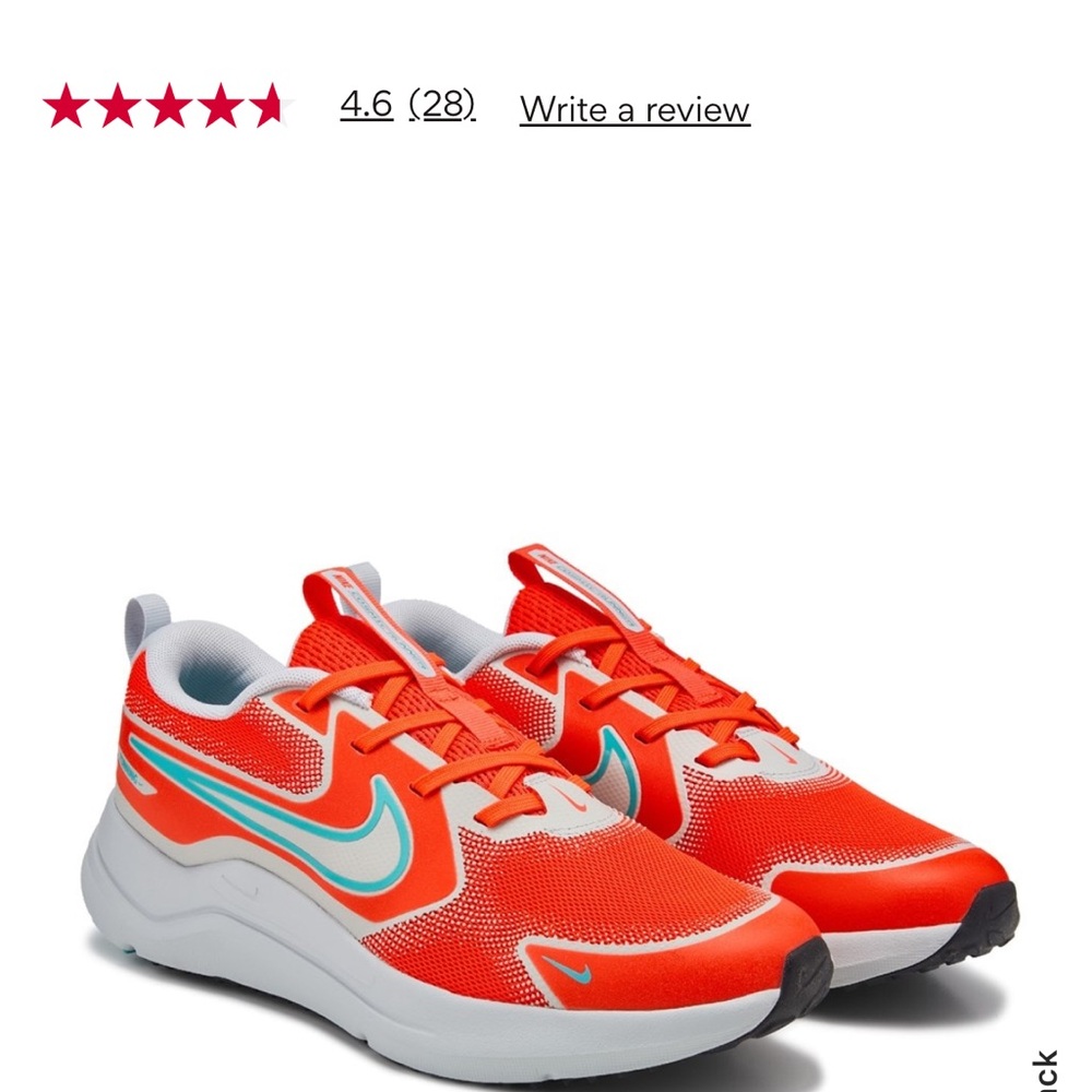Nike cosmic runner, bright crimson, dusty cactus states that it’s 7Y